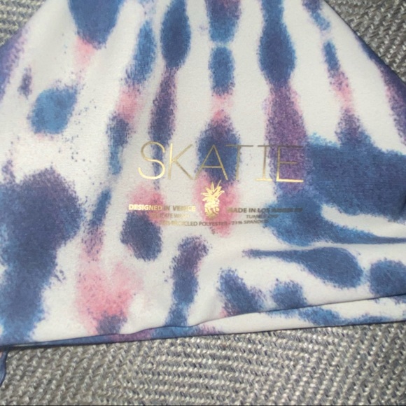 Skatie Blue and Red Tie-Dye Bikini - Picture 2 of 5
